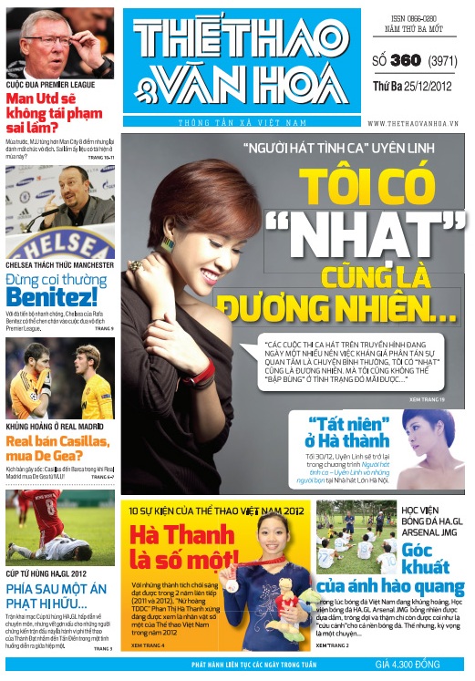 Đọc gì trên báo TT&VH ngày 25/12/2012 